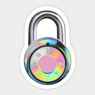 Teal Combination Lock Sticker